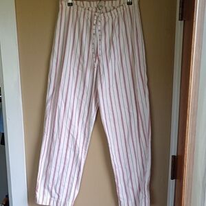 Garnet Hill Organic Cotton Sleep Pants Draw String Waist Size M